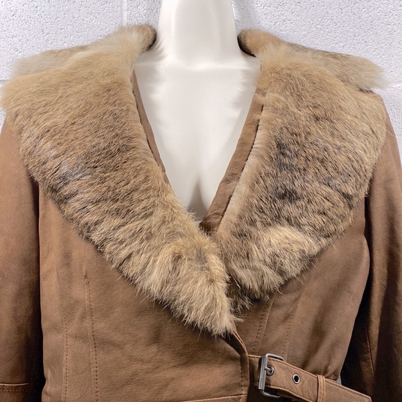 NWT Danier genuine, leather and rabbit, fur thermolite extreme coat - Picture 2 of 15